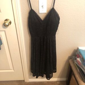 Black strapless dress